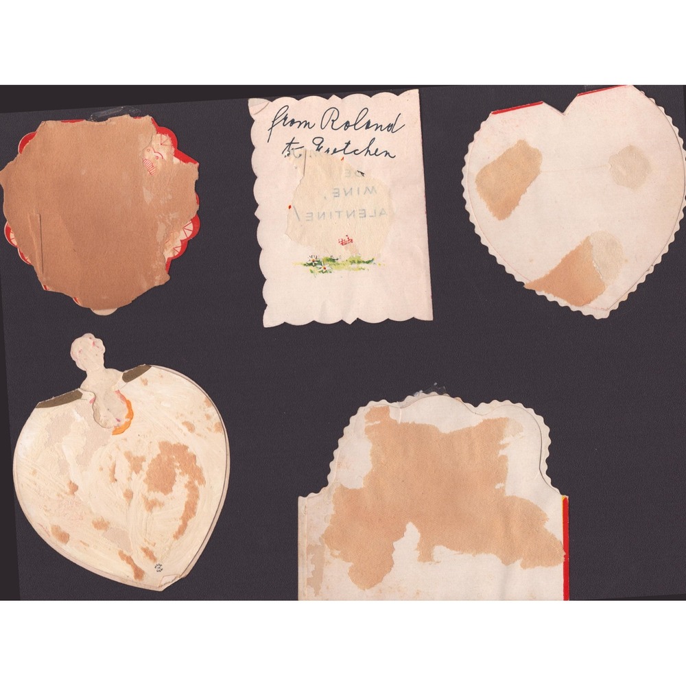 5 Vtg 1930s 1940s Valentine Die Cut Cards Scrapbook Ephemera Lot Sailor Heart - Picture 2 of 3